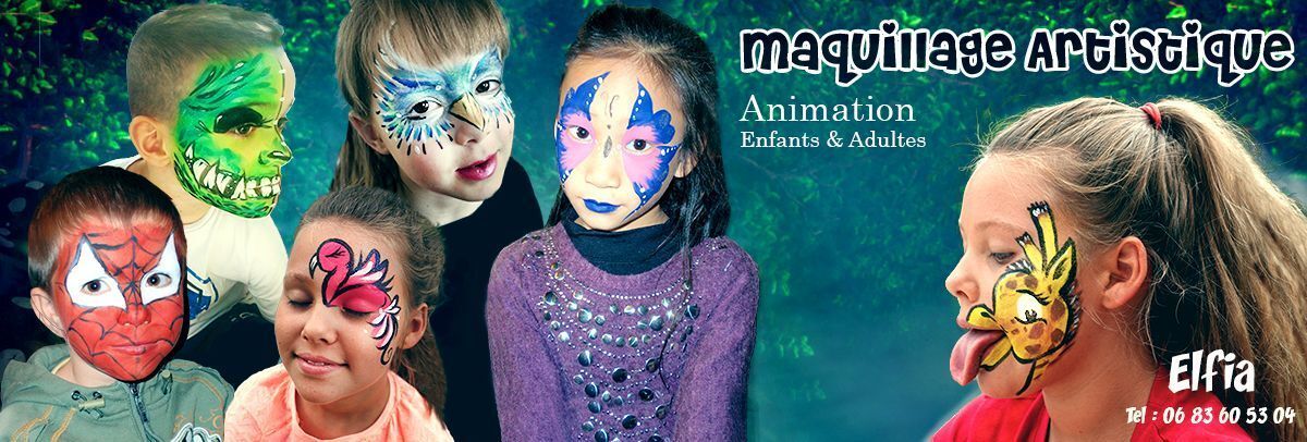 Maquillage pour enfants animaux, super heros ou princesses